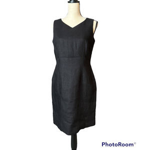 Talbots Irish Linen Black Sleeveless Sheath Dress, Size 8